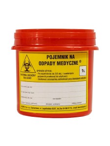 Pojemnik na odpady medyczne 1L czerwony